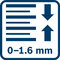 Jemné nastavenie hĺbky 0 – 1,6 mm; (GHO 18V-LI 0,2