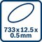 Rozmery pílového listu 733 × 12,5 × 0,5 mm