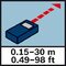 Rozsah merania vzdialenosť 30 m/98 ft; Rozsah mera