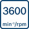 Otáčky naprázdno 3 600 min-1/ot/min