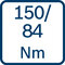 Krútiaci moment 150/84 Nm
