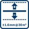 Presnosť nivelácie ±1,6 mm pri 30 m* (*plus odchýl