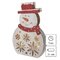 LED vianočný snehuliak drevený, 30 cm, 2x AAA, vnútorný, teplá biela, časovač