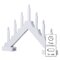 LED svietnik drevený biely, 29 cm, 2x AA, vnútorný, teplá biela, časovač