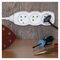 Predlžovací kábel 10 m / 3 zásuvky / biely / PVC / 1 mm2