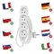 Predlžovací kábel 1,5 m / 4 zásuvky / biely / PVC / 1 mm2