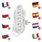 Predlžovací kábel 7 m / 4 zásuvky / biely / PVC / 1 mm2