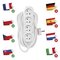 Predlžovací kábel 10 m / 4 zásuvky / biely / PVC / 1 mm2