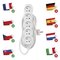 Predlžovací kábel 7 m / 5 zásuviek / biely / PVC / 1 mm2