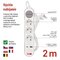Predlžovací kábel 2 m / 3 zásuvky / s vypínačom / biely / 1×USB-A + 1×USB-C / 1,5 mm2