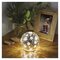 LED vianočná sklenená guľa – vločky, 12 cm, 3x AA, vnútorný, teplá biela, časovač