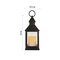 LED dekorácia – lampáš antik čierna blikajúca, 3x AAA, vnútorný, vintage, časovač