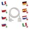 Predlžovací kábel 2 m / 1 zásuvka / biely / PVC / 1 mm2
