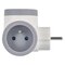 Rozbočovacia zásuvka 2×, 1×USB-A+1×USB-C, bielo-sivá