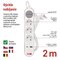 Predlžovací kábel 2 m / 3 zásuvky / s vypínačom / biely / 1×USB-A + 1×USB-C / 1,5 mm2