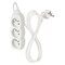 Predlžovací kábel 1,5 m / 3 zásuvky / biely / PVC / 1 mm2