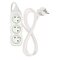 Predlžovací kábel 1,5 m / 3 zásuvky / biely / PVC / 1 mm2