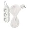 Predlžovací kábel 10 m / 3 zásuvky / biely / PVC / 1,5 mm2
