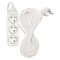 Predlžovací kábel 10 m / 3 zásuvky / biely / PVC / 1,5 mm2