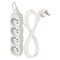 Predlžovací kábel 1,5 m / 4 zásuvky / biely / PVC / 1 mm2