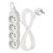 Predlžovací kábel 2 m / 4 zásuvky / biely / PVC / 1 mm2