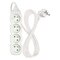 Predlžovací kábel 2 m / 4 zásuvky / biely / PVC / 1 mm2