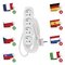 Predlžovací kábel 2 m / 4 zásuvky / biely / PVC / 1 mm2
