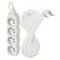 Predlžovací kábel 10 m / 4 zásuvky / biely / PVC / 1,5 mm2