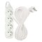 Predlžovací kábel 10 m / 4 zásuvky / biely / PVC / 1,5 mm2