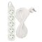 Predlžovací kábel 10 m / 5 zásuviek / biely / PVC / 1,5 mm2