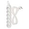 Predlžovací kábel 5 m / 6 zásuviek / biely / PVC / 1,5 mm2