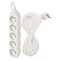 Predlžovací kábel 10 m / 5 zásuviek / biely / PVC / 1 mm2