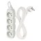 Predlžovací kábel 3 m / 4 zásuvky / biely / PVC / 1,5 mm2