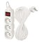 Predlžovací kábel 10 m / 3 zásuvky / s vypínačom / biely / PVC / 1,5 mm2