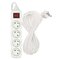 Predlžovací kábel 10 m / 4 zásuvky / s vypínačom / biely / PVC / 1,5 mm2