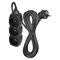 Predlžovací kábel 5 m / 3 zásuvky / čierny / PVC / 1,5 mm2