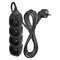 Predlžovací kábel 3 m / 4 zásuvky / čierny / PVC / 1,5 mm2