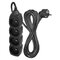 Predlžovací kábel 5 m / 4 zásuvky / čierny / PVC / 1,5 mm2