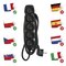 Predlžovací kábel 3 m / 5 zásuviek / čierny / PVC / 1,5 mm2