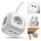 Predlžovací kábel - kocka 1,9 m / 4 zásuvky / biely / PVC / s USB / 1 mm2