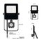 LED reflektor VISIO s pohybovým čidlom, 10W, neutrálna biela, čierný