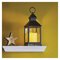 LED dekorácia – lampáš antik čierna blikajúca, 3x AAA, vnútorný, vintage, časovač