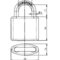 Zámok visiaci FAB 1466/38 30H 34x38mm