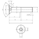 Skrutka s vnútorným 6 hrannom /imbus/ a zápustnou hlavou  DIN 7991