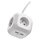 Predlžovací kábel - kocka 1,9 m / 4 zásuvky / biely / PVC / s USB / 1 mm2
