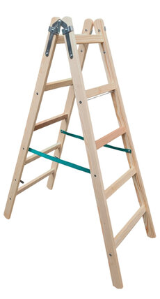 4905 (DDP-5) Drevený rebrík dvojdielny /PREMIUM/ PROFI
