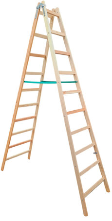 4910 (DDP-10) Drevený rebrík dvojdielny /PREMIUM/ PROFI
