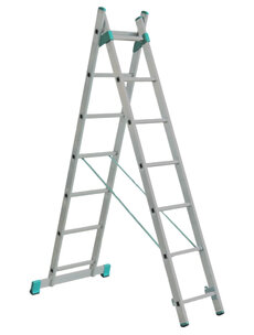 Hliníkový rebrík dvojdielny univerzálny 7707 s úpravou na schody PROFI