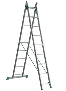 Hliníkový rebrík dvojdielny univerzálny 7709 s úpravou na schody PROFI