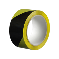 Den Braven Lepiaca páska výstražná 50 mm, dĺžka 66 m žlto - čierna / ľavá